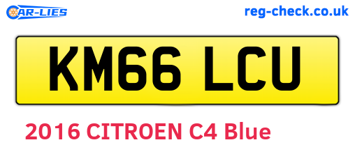 KM66LCU are the vehicle registration plates.