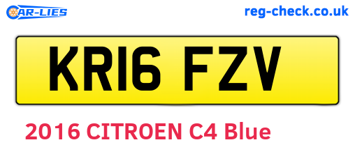 KR16FZV are the vehicle registration plates.