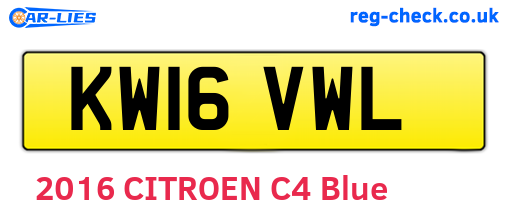 KW16VWL are the vehicle registration plates.