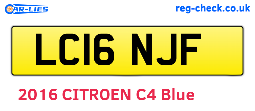 LC16NJF are the vehicle registration plates.