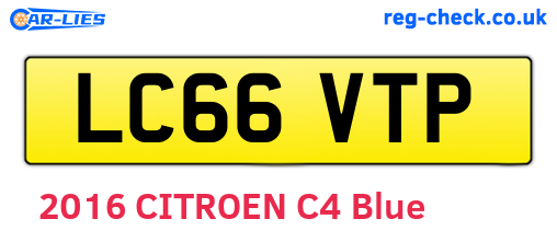 LC66VTP are the vehicle registration plates.