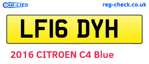 LF16DYH are the vehicle registration plates.