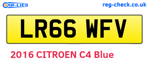 LR66WFV are the vehicle registration plates.