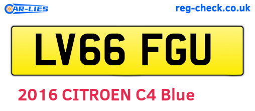 LV66FGU are the vehicle registration plates.