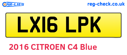 LX16LPK are the vehicle registration plates.