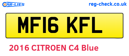 MF16KFL are the vehicle registration plates.