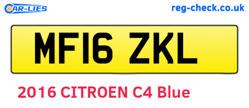 MF16ZKL are the vehicle registration plates.