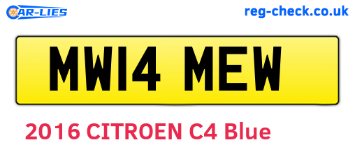 MW14MEW are the vehicle registration plates.