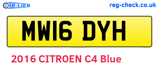 MW16DYH are the vehicle registration plates.