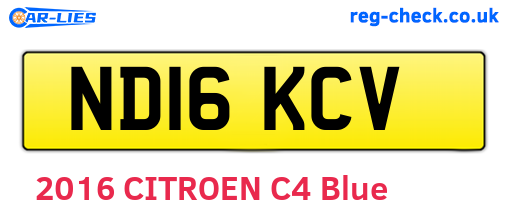 ND16KCV are the vehicle registration plates.
