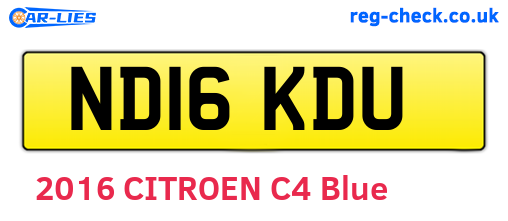 ND16KDU are the vehicle registration plates.