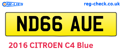 ND66AUE are the vehicle registration plates.