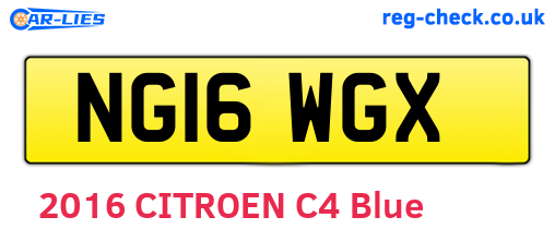 NG16WGX are the vehicle registration plates.