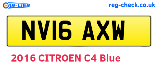 NV16AXW are the vehicle registration plates.