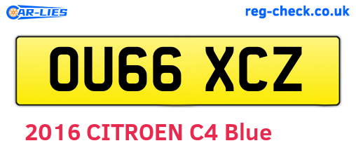 OU66XCZ are the vehicle registration plates.