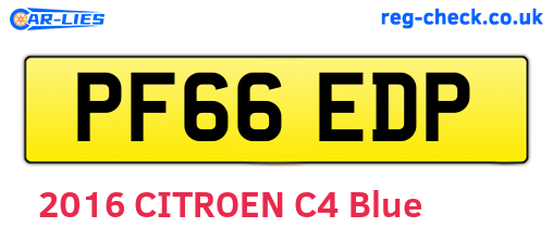 PF66EDP are the vehicle registration plates.