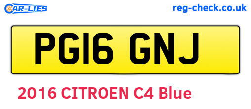 PG16GNJ are the vehicle registration plates.