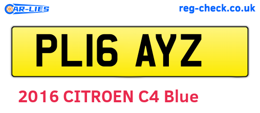 PL16AYZ are the vehicle registration plates.
