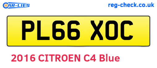 PL66XOC are the vehicle registration plates.