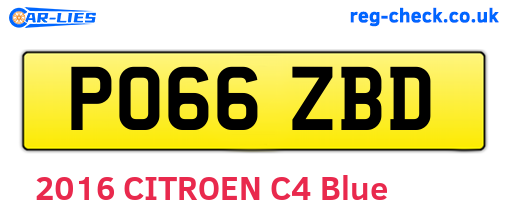 PO66ZBD are the vehicle registration plates.
