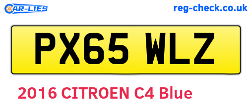 PX65WLZ are the vehicle registration plates.