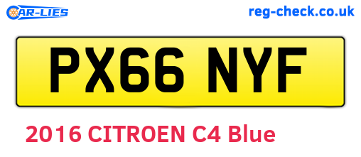 PX66NYF are the vehicle registration plates.