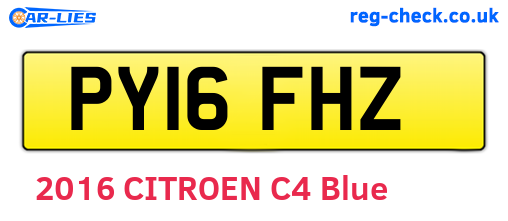 PY16FHZ are the vehicle registration plates.