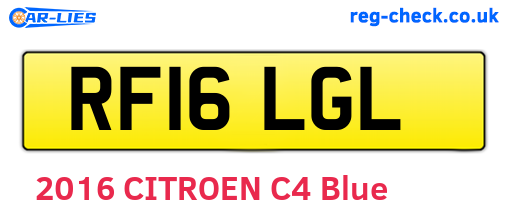 RF16LGL are the vehicle registration plates.