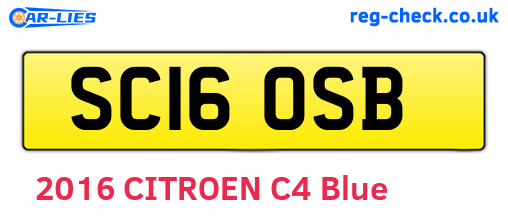 SC16OSB are the vehicle registration plates.