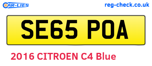 SE65POA are the vehicle registration plates.