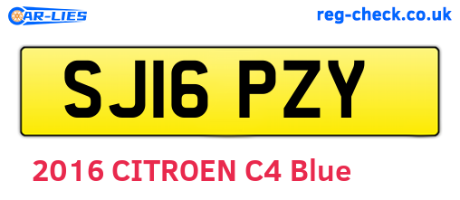 SJ16PZY are the vehicle registration plates.