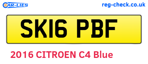 SK16PBF are the vehicle registration plates.