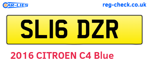 SL16DZR are the vehicle registration plates.