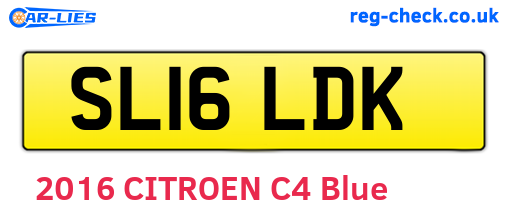 SL16LDK are the vehicle registration plates.