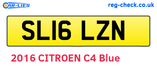 SL16LZN are the vehicle registration plates.