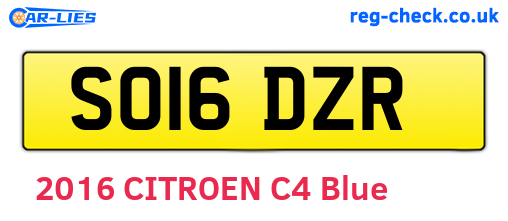 SO16DZR are the vehicle registration plates.