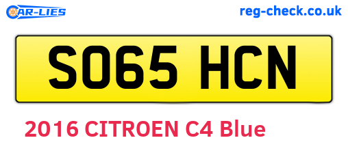 SO65HCN are the vehicle registration plates.