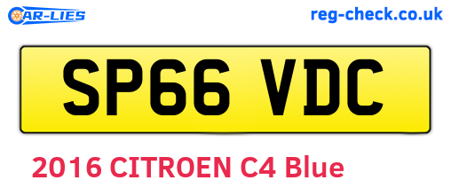 SP66VDC are the vehicle registration plates.
