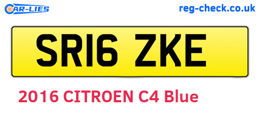 SR16ZKE are the vehicle registration plates.