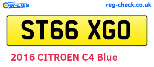 ST66XGO are the vehicle registration plates.