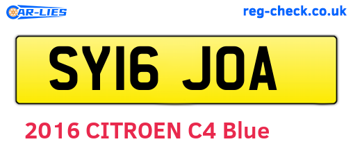 SY16JOA are the vehicle registration plates.