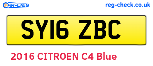 SY16ZBC are the vehicle registration plates.