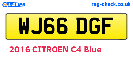 WJ66DGF are the vehicle registration plates.
