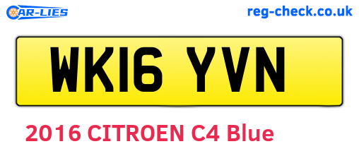 WK16YVN are the vehicle registration plates.