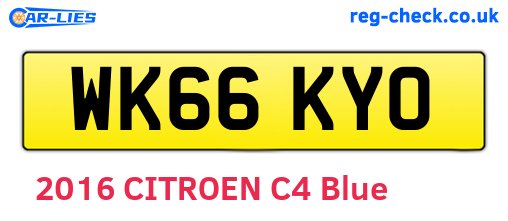 WK66KYO are the vehicle registration plates.