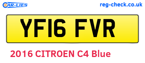 YF16FVR are the vehicle registration plates.
