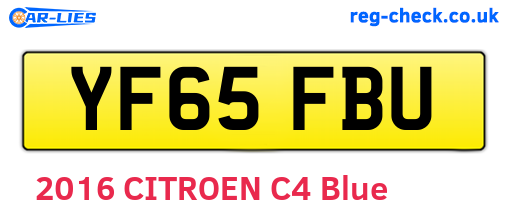 YF65FBU are the vehicle registration plates.