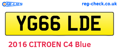 YG66LDE are the vehicle registration plates.