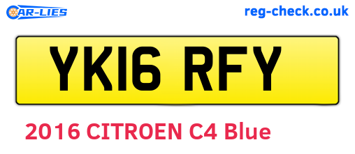 YK16RFY are the vehicle registration plates.