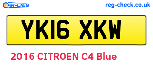 YK16XKW are the vehicle registration plates.